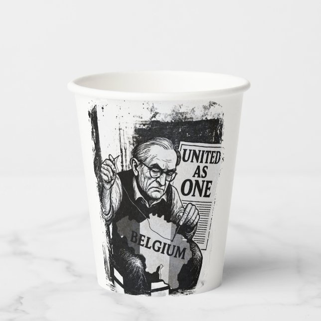 Vereint als eins - Belgien Paper Cup Pappbecher (Vorderseite)