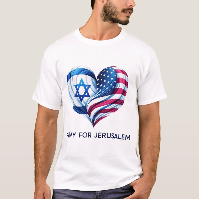 Vereint für Jerusalem - Beten für Jerusalem T-Shirt (Vorderseite)