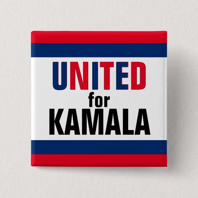 Vereint für Kamala Harris Präsident 2024 Button (Vorderseite)