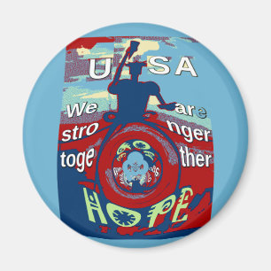 Vereint in Hoffnung: Stärker gemeinsam - USA Kunst Magnet