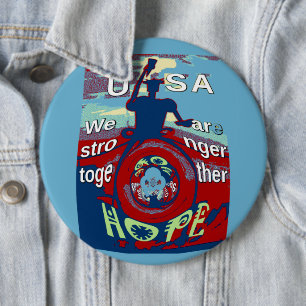 Vereint in Hoffnung: Stärker Zusammen - USA Kunstp Button