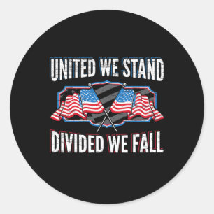 Vereint sind wir gespalten, wir fallen patriotisch runder aufkleber