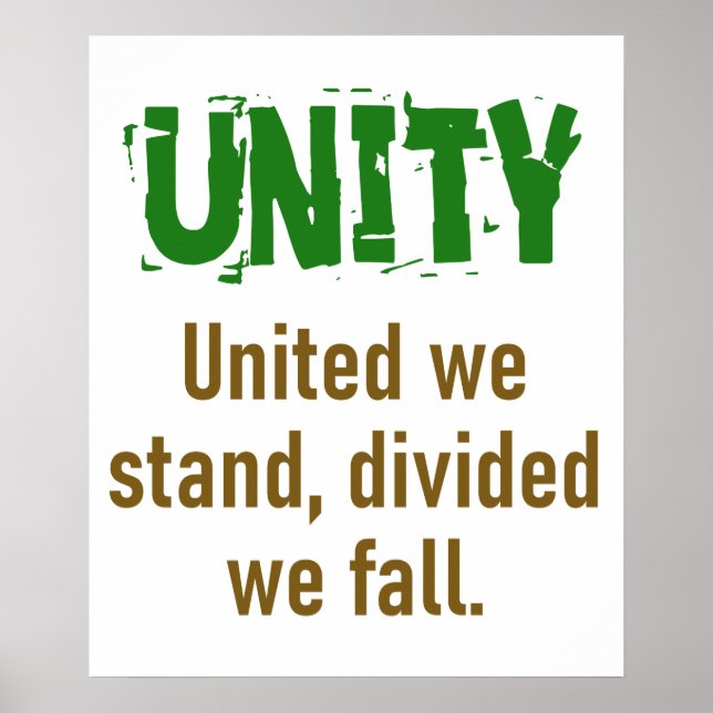 Vereint stehen wir gespalten wir fallen - Unity Qu Poster (Vorne)