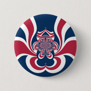 Vereinte Farben: Farbenfrohe globale Muster Button