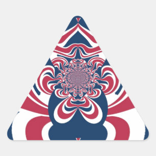 Vereinte Farben: Farbenfrohe globale Muster Dreieckiger Aufkleber