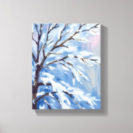 Vereiste Äste | Winter-Schneebaum-Malerei Leinwanddruck