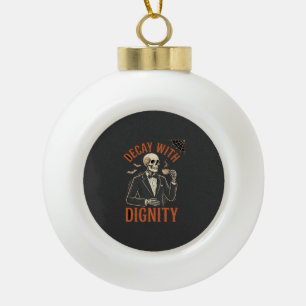 Verfall mit Würde Vintage-Skelett-Kaffee-Halloween Keramik Kugel-Ornament
