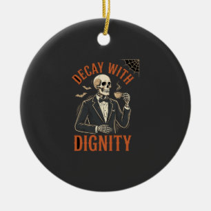 Verfall mit Würde Vintage-Skelett Kaffee Halloween Keramik Ornament