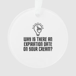 Verfalldatum auf der sauren Creme Ornament