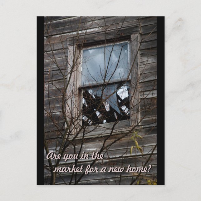 Verfallene altes Zuhauseeinzigartige Ankündigungspostkarte (Vorderseite)