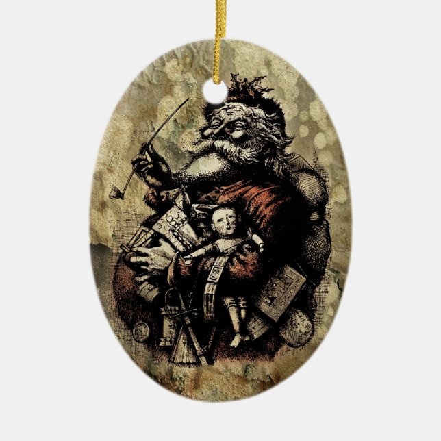 Verfallene viktorianische Sankt Keramik Ornament (Vorne)