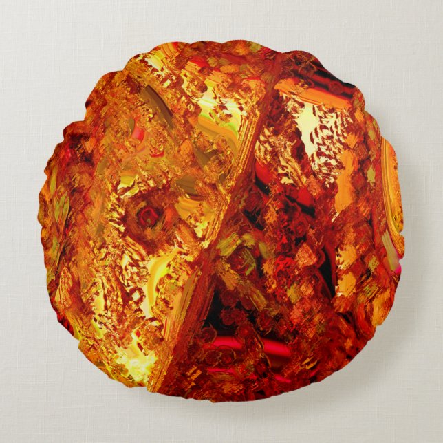 Verfärbt auf Korallenkarnivalmaske Rundes Kissen (Vorderseite)