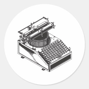Verfasser-e-artig Schreibens-Maschine - Runder Aufkleber