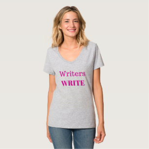 Verfasser schreiben V-Hals T - Shirt-Rosa-Druck T-Shirt