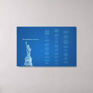 Verfassung der Vereinigten Staaten Blau und Freihe Leinwanddruck