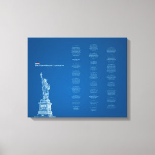Verfassung der Vereinigten Staaten Blau und Freihe Leinwanddruck