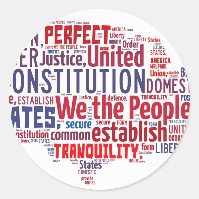 Verfassung der Vereinigten Staaten in Form der USA Runder Aufkleber (Vorderseite)