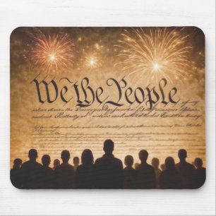 Verfassung der Vereinigten Staaten mit Feuerwerk Mousepad