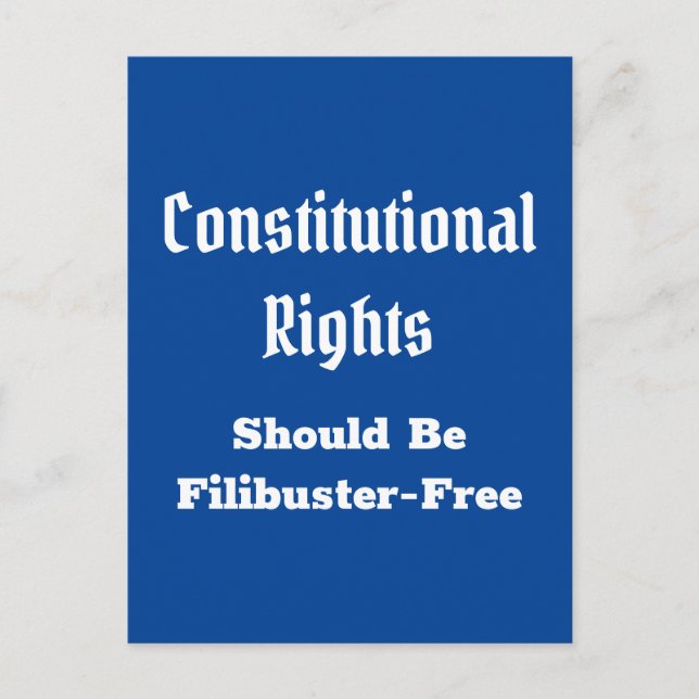 Verfassungsrecht Filibuster Free Postcard Postkarte (Vorderseite)