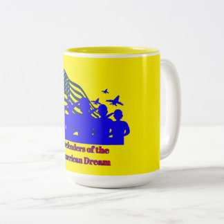 Verfechter des amerikanischen Traums gelb Zweifarbige Tasse