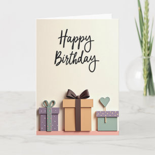 Verfeinerte Geburtstagsgeschenkbox-Karte Karte