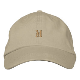 Verfeinerte Khaki-Letter-M-Kopfbedeckung Sophistic Bestickte Baseballkappe