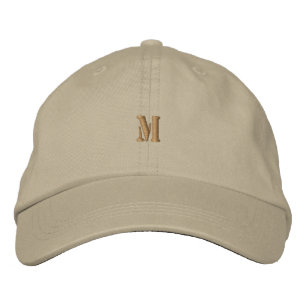 Verfeinerte Khaki-Letter-M-Kopfbedeckung Sophistic Bestickte Baseballkappe
