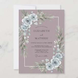 Verfeinerte staubige Malven-Winterhochzeit Einladung