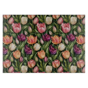 Verfeinerte Tulpen-Botanische-Illustration Schneidebrett