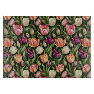 Verfeinerte Tulpen-Botanische-Illustration Schneidebrett