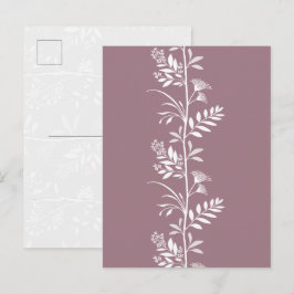 Verfeinerte Wildblumen-Silhouette in Rose Mauve Ku Postkarte