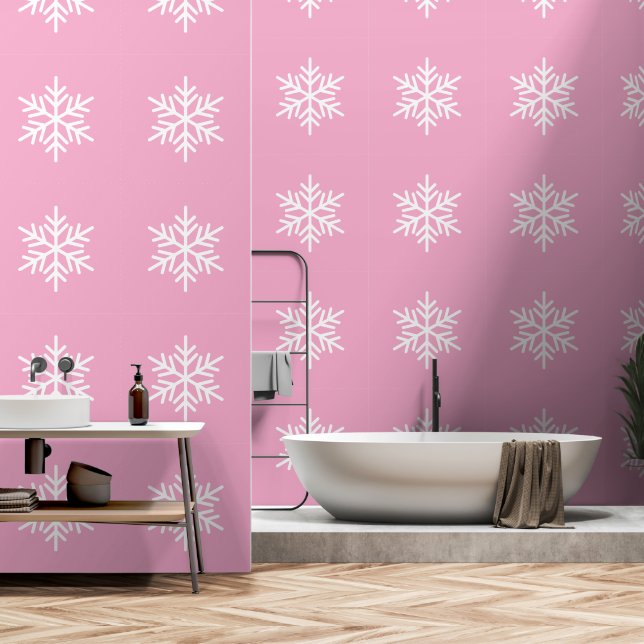 Verfeinertes Chic Festlich Weißes Schneeglöckchen  Tapete (Badezimmer)