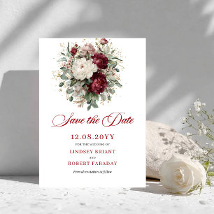 Verfeinertes Erröten Burgunder Gold Save The Date