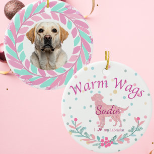 Verfeinertes Pastellrosa Labrador Retriever Maßg Keramik Ornament