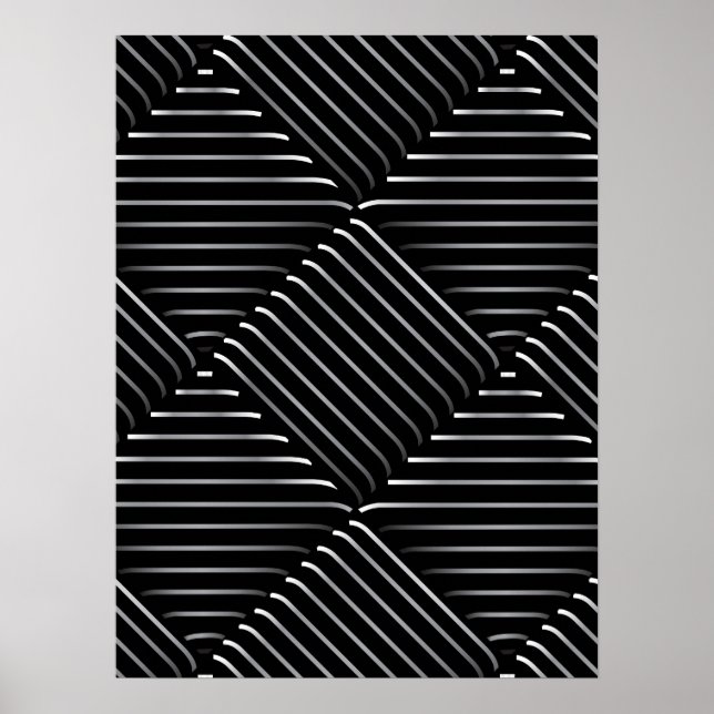 Verfeinertes Quadratmuster 2 Poster (Vorne)