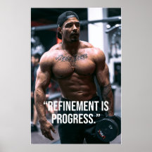 Verfeinerung ist Fortschritt Fitness-Zitat Poster