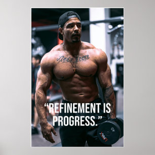 Verfeinerung ist Fortschritt Fitness-Zitat Poster