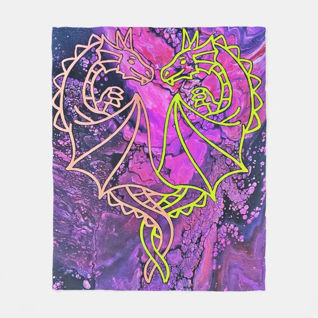Verflochtene Drachen Fleecedecke (Vorderseite)