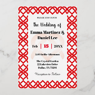 Verflochtene Herzen Folieneinladung