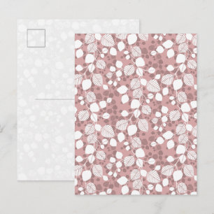 Verflochtene Laubkronen Botanicals Blush Pink Kuns Postkarte