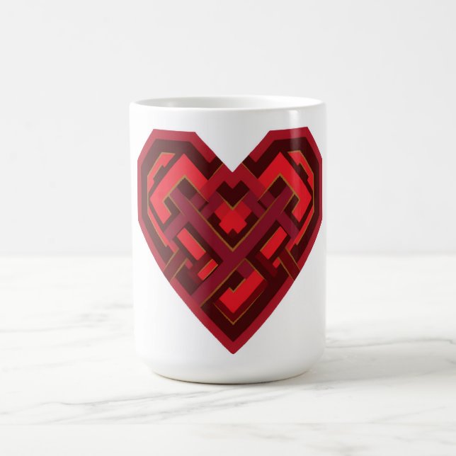 Verflochtenes Herz der Liebe Kaffeetasse (Mittel)