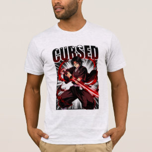 Verflucht – Dark Anime Style Katana Krieger Grafik T-Shirt