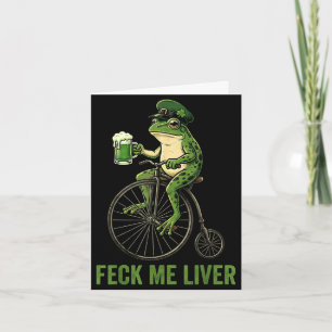 Verfluchte Leber lustiger Frosch trinkt Bier St. P Karte
