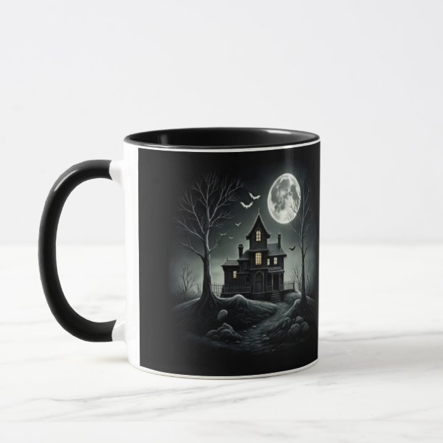 VERFLUCHTE NACHT Schwarzer Becher Tasse (Links)
