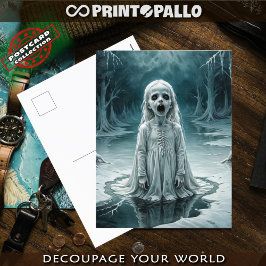 Verfluchter Kindergeister im Eiswintersee Postkarte