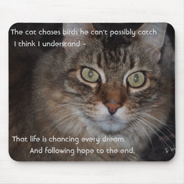 Verfolge deine Träume weiter - Katze Mousepad (Vorne)