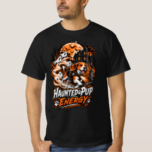 Verfolgender Welpe Energie Beagle Halloween Geist T-Shirt