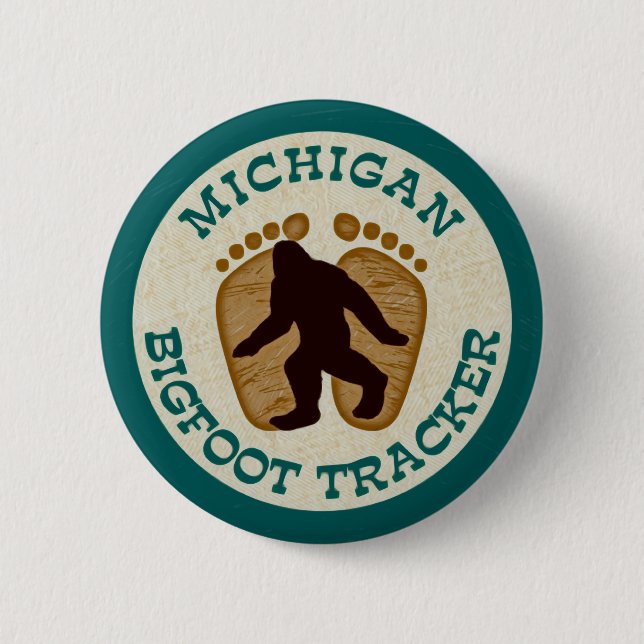 Verfolger Michigans Bigfoot Button (Vorderseite)