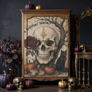 Verfolgte Seelen Gothic Makaber Totenkopf Rote Ros Seidenpapier