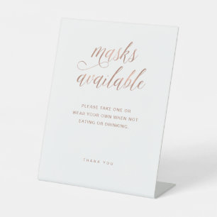Verfügbare Masken Rose Gold Typografy Wedding Sockelschild